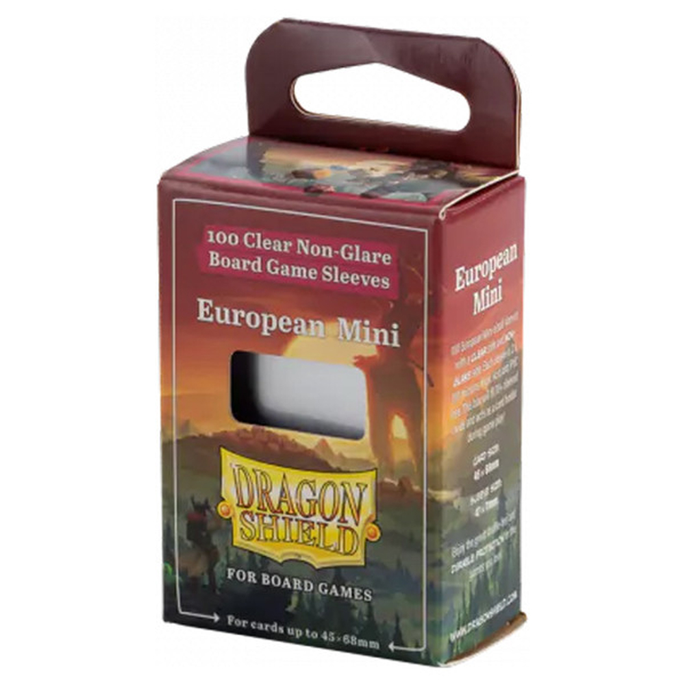 Dragon Shield Board Game Sleeves: European Mini - Clear Non-Glare (100) (Preorder)