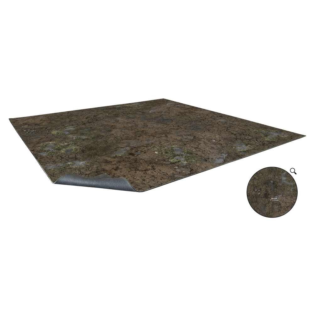 Battle Systems Gaming Mat: Muddy Streets - Grid (2 x 2ft)