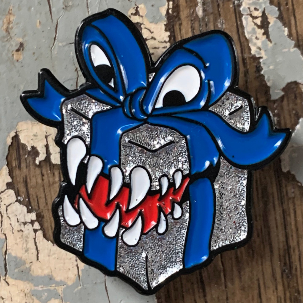 Enamel Pin: Mimic Present - Blue & Silver