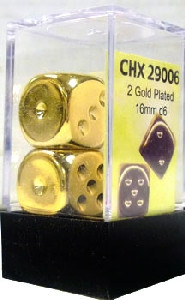 Chessex: Gold-Plated 16mm D6 (2)