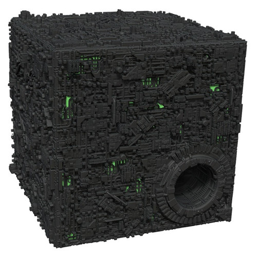 Star Trek Attack Wing: Borg- Borg Cube with Sphere Port Premium Figure
