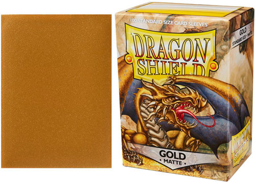 100 Dragon Shield Matte Gold Shield Sleeves Free Shipping 