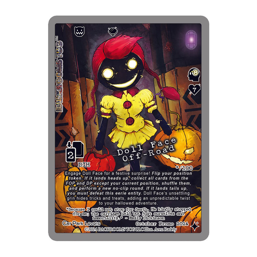 Backrooms TCG: Holo Promo Cards - Doll Face Off Road (Preorder)