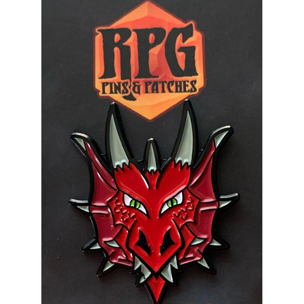 Enamel Pin: Dragon Head - Red