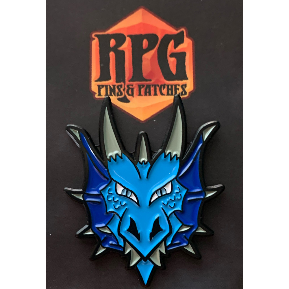 Enamel Pin: Dragon Head - Blue