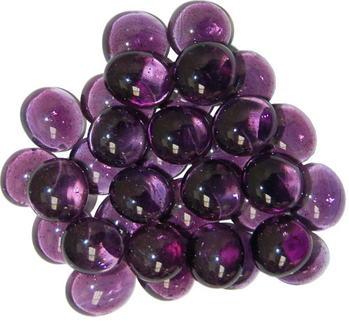Crystal Purple Tube of 40 Glass Gaming Stones 12-15mm