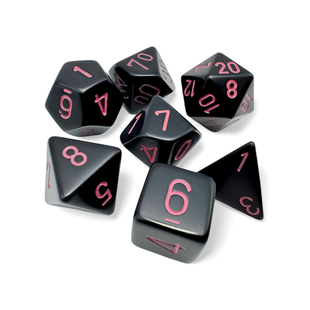 Polyhedral Set: Opaque - Black/Pink (7)