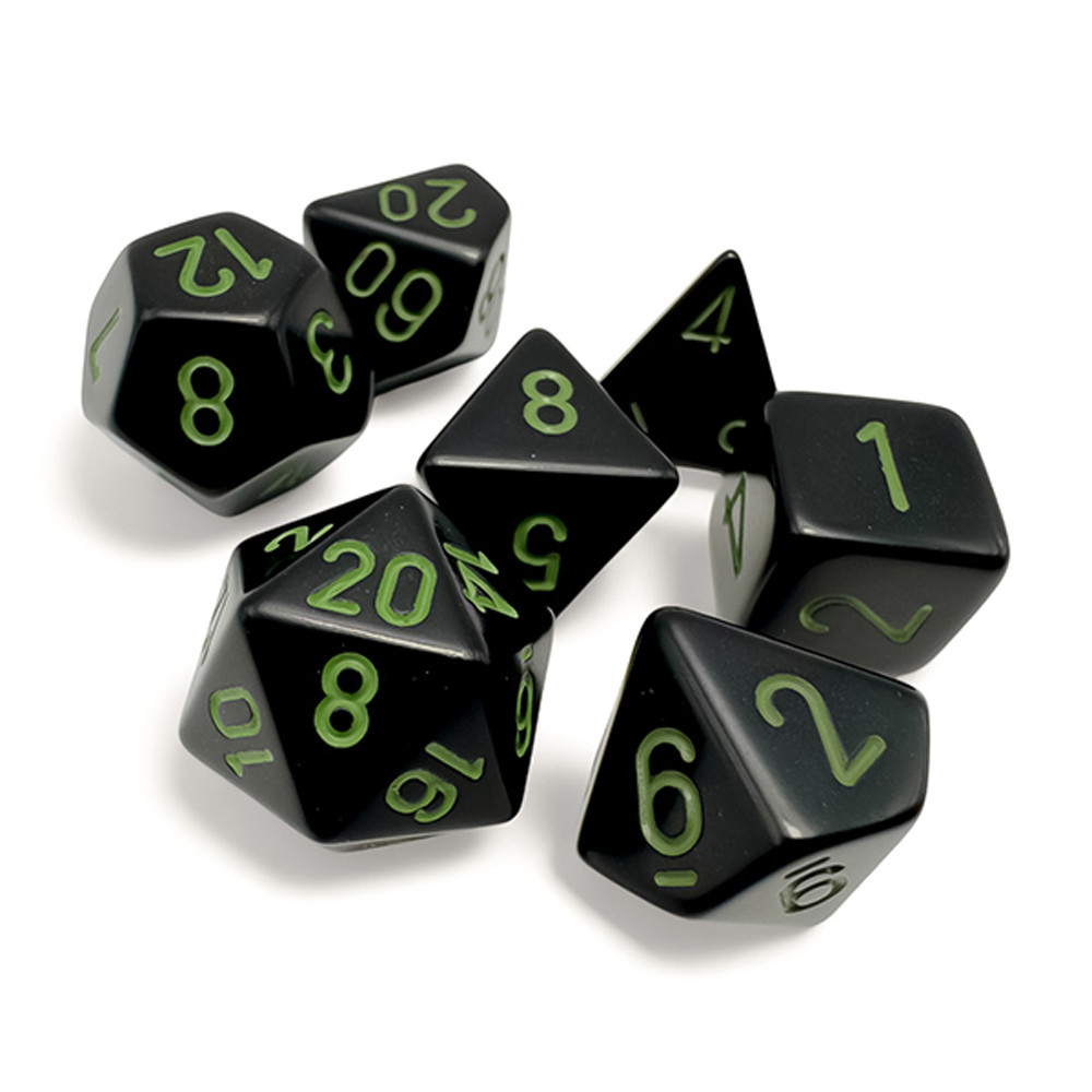 Polyhedral Set: Opaque - Black/Green (7)