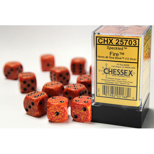 Chessex 16mm d6 Set: Speckled - Fire (12)