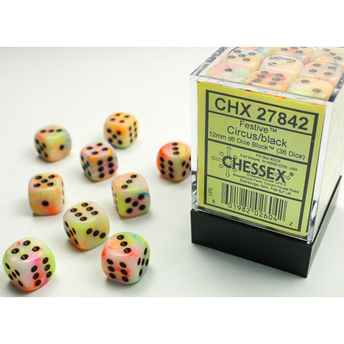 Chessex Chessex Festive Circus W6 12mm Cubo Set CHX27842 