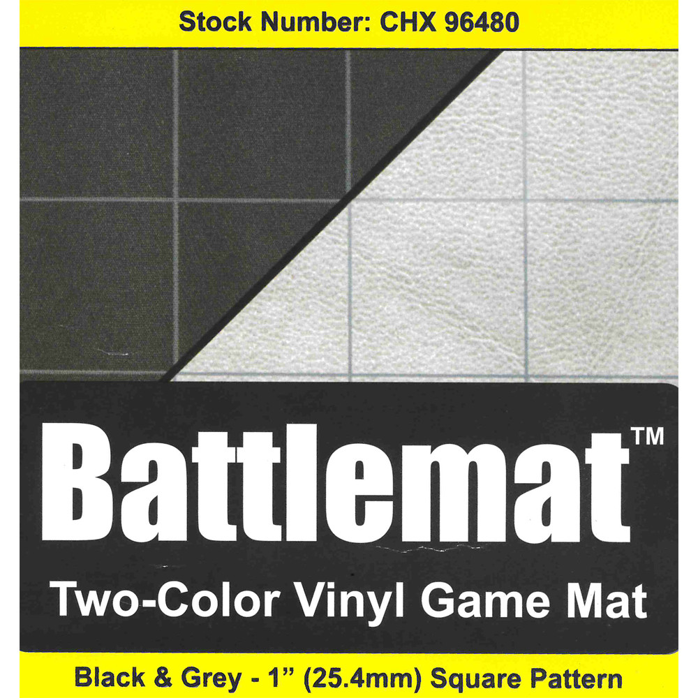Reversible Battlemat: 1-inch Square - Black/Grey (23.5" x 26")