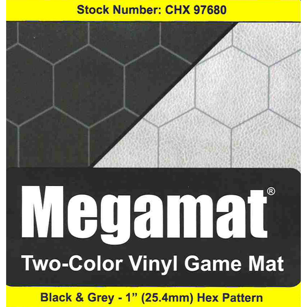 Reversible Megamat: 1-inch Hex - Black/Grey (34.5" x 48")