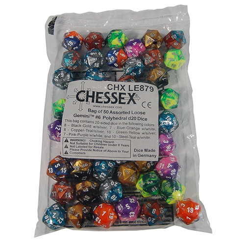 Chessex Bag of Dice: Gemini d20s (50)