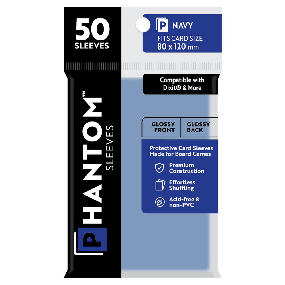 Phantom Sleeves: Navy Size 80 x 120mm - Glossy/Glossy (50)