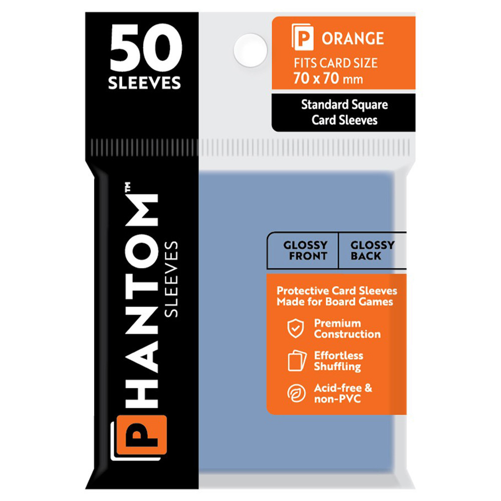 Phantom Sleeves: Orange Size 70 x 70mm - Glossy/Glossy (50)