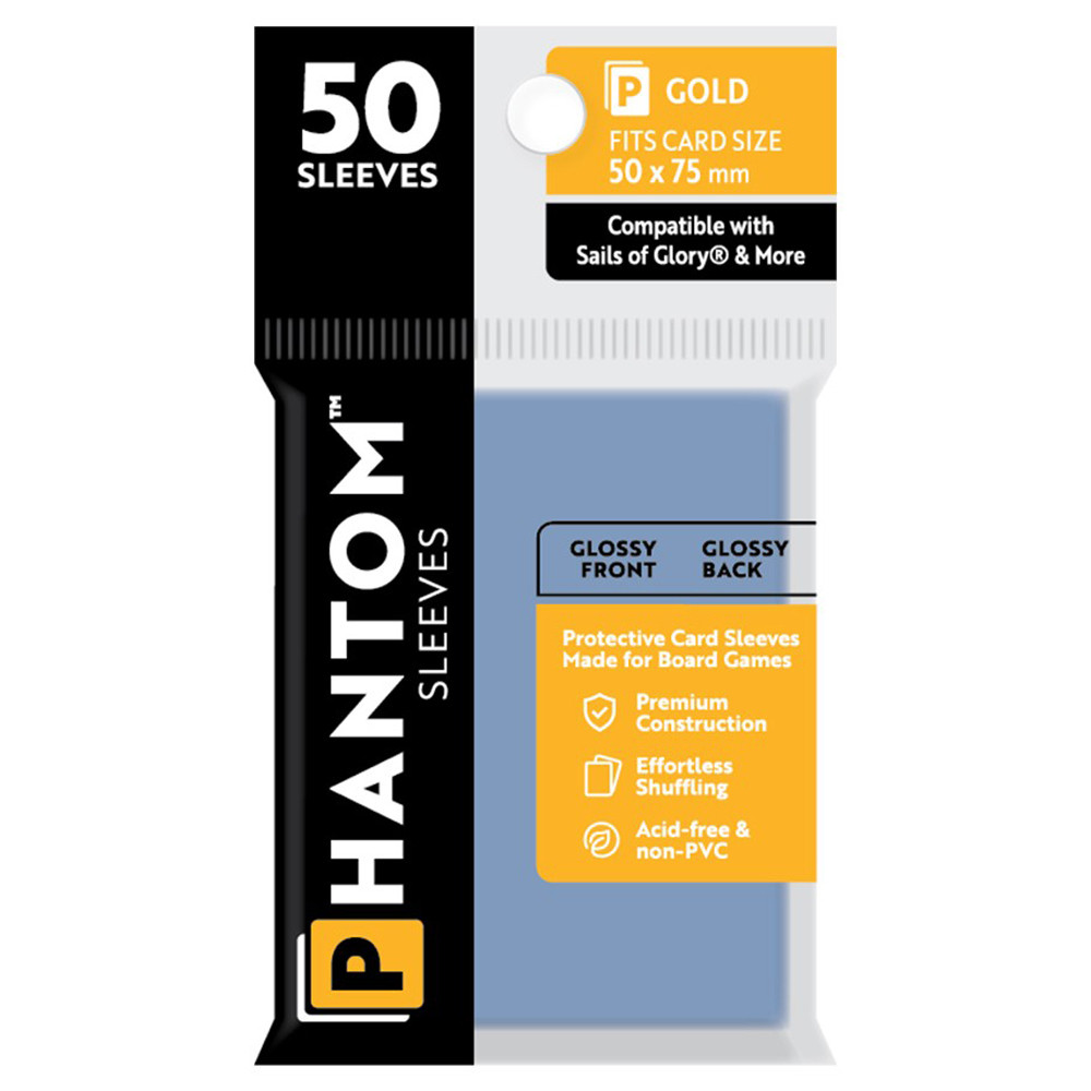 Phantom Sleeves: Gold Size 50 x 75mm - Glossy/Glossy (50)