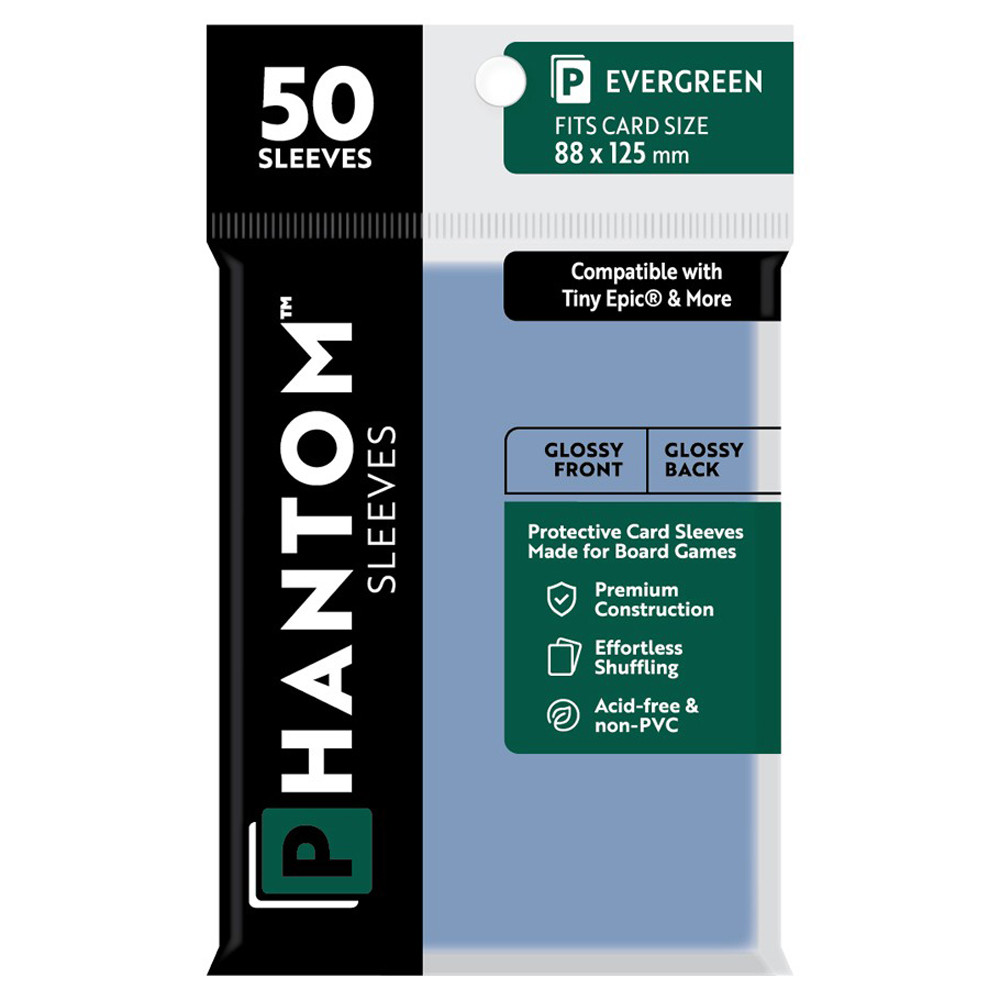 Phantom Sleeves: Evergreen Size 88 x 125mm - Glossy/Glossy (50)