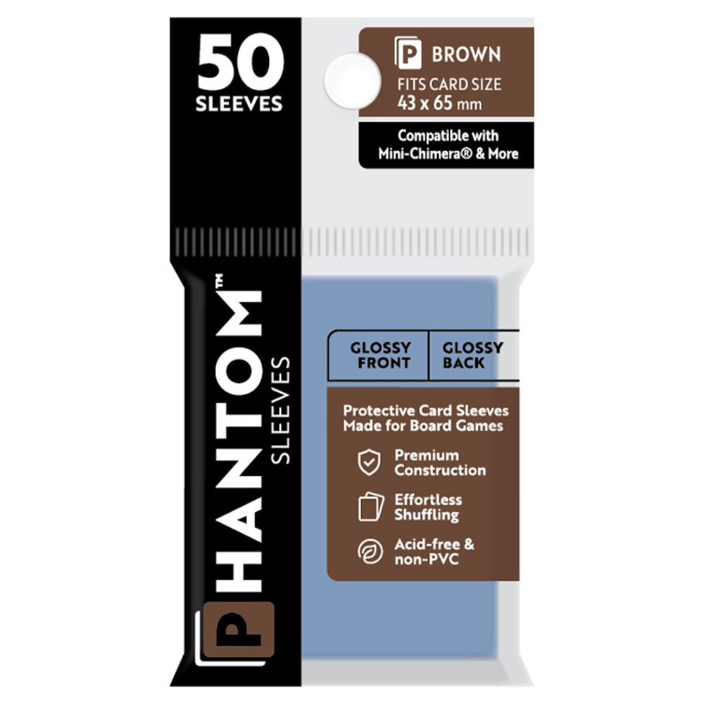 Phantom Sleeves: Brown Size 43 x 65mm - Glossy/Glossy (50)