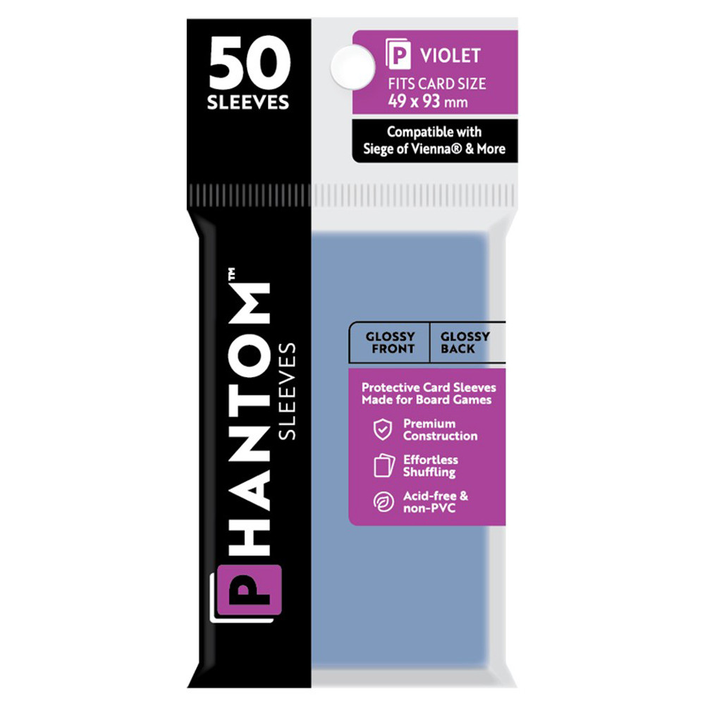 Phantom Sleeves: Violet Size 49 x 93mm - Glossy/Glossy (50)