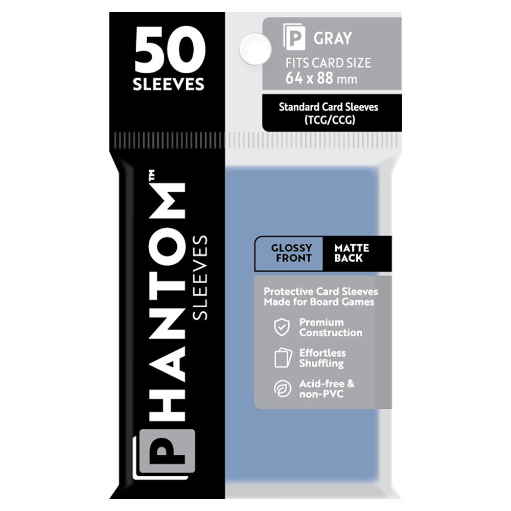 Phantom Sleeves: Gray Size 64 x 88mm - Glossy/Matte (50)