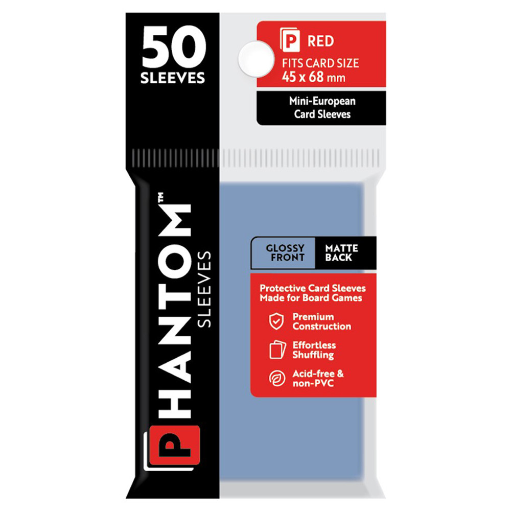 Phantom Sleeves: Red Size 45 x 68mm - Glossy/Matte (50)