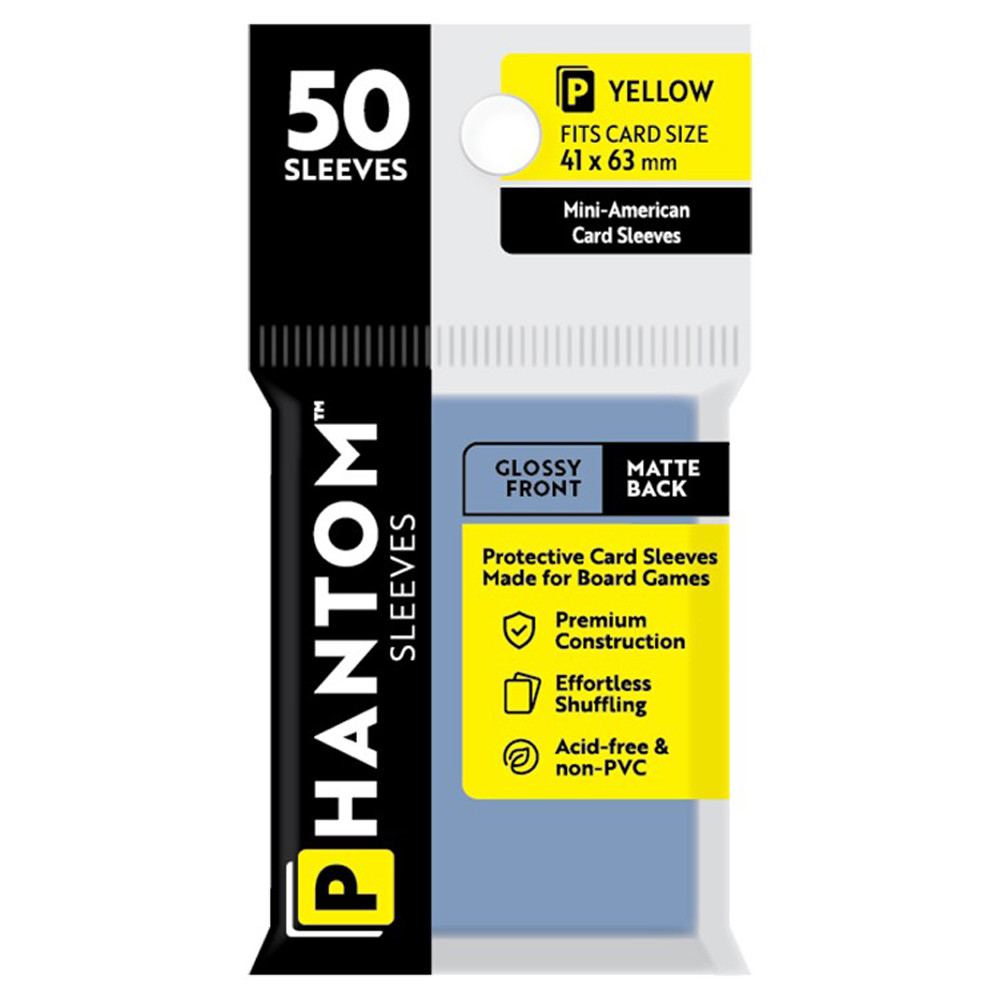 Phantom Sleeves: Yellow Size 41 x 63mm - Glossy/Matte (50)