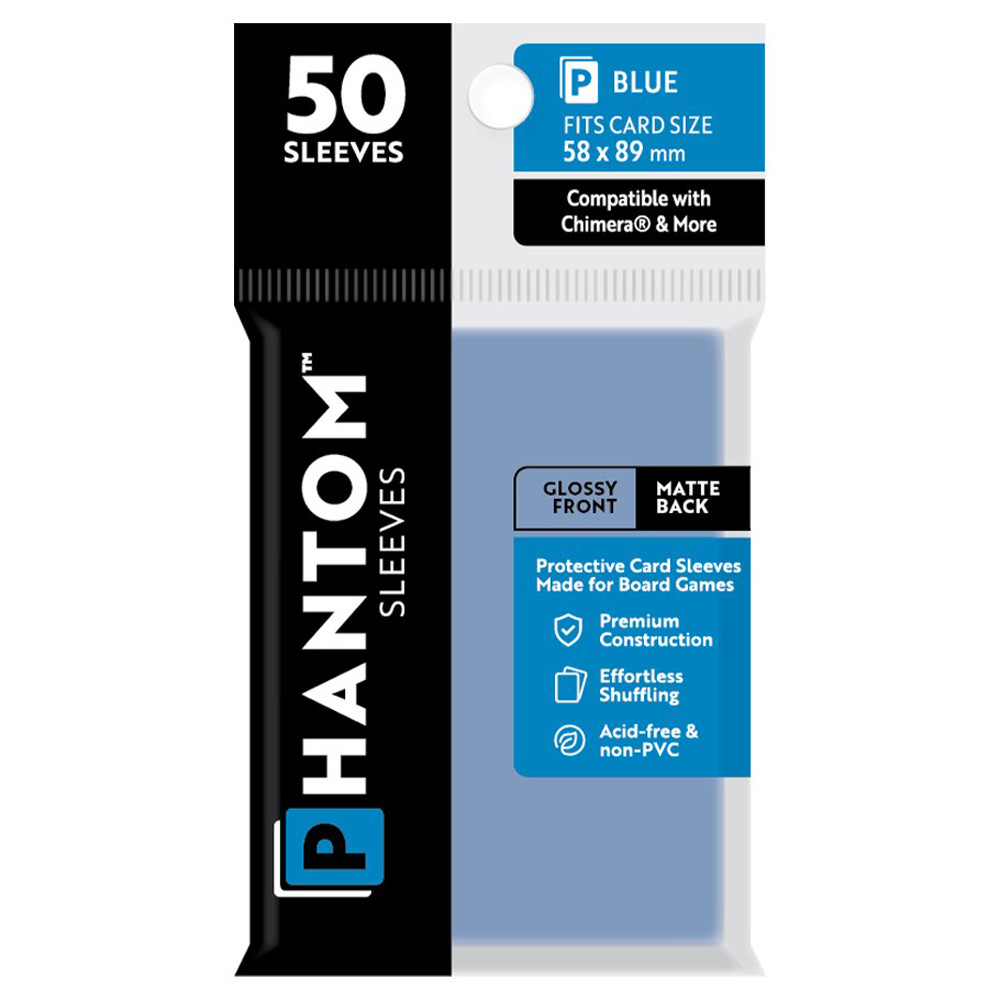 Phantom Sleeves: Blue Size 58 x 89mm - Glossy/Matte (50)