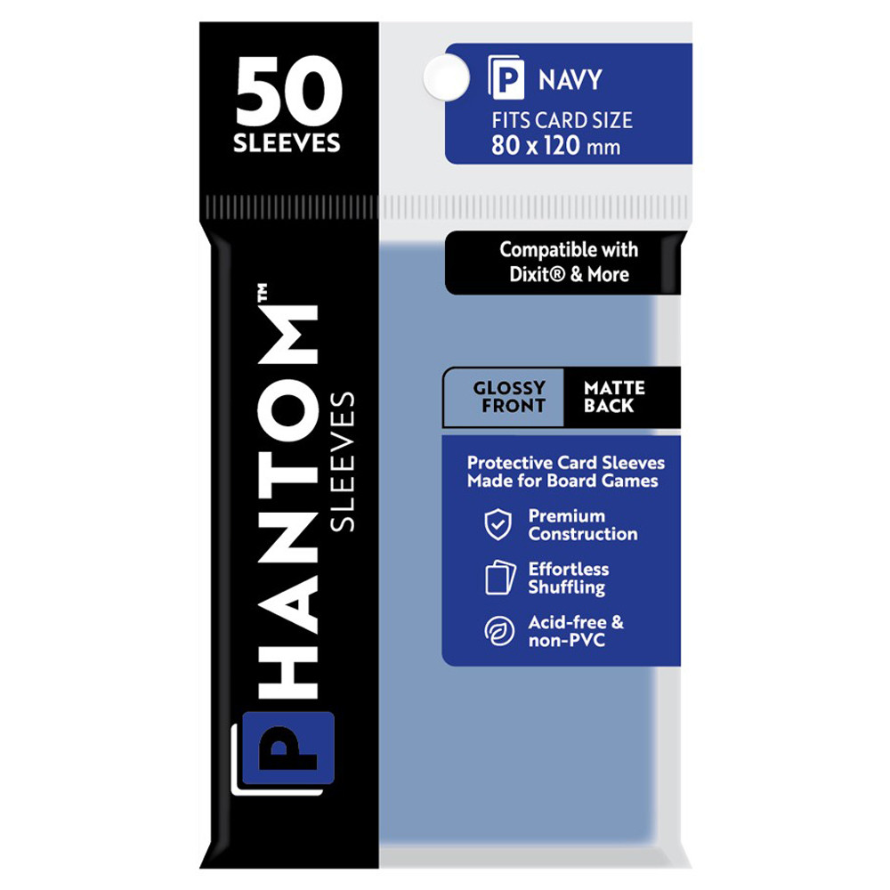 Phantom Sleeves: Navy Size 80 x 120mm - Glossy/Matte (50)