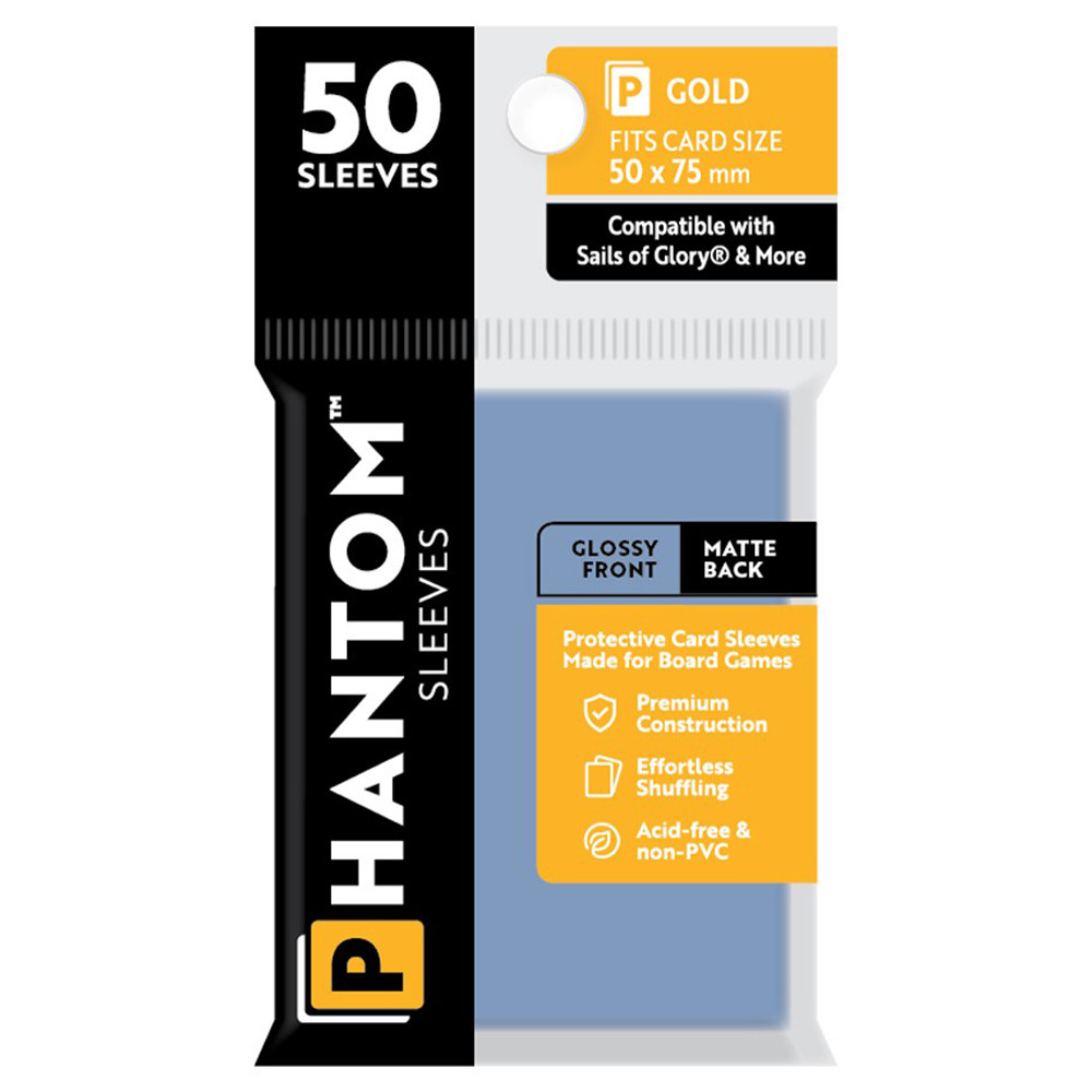 Phantom Sleeves: Gold Size 50 x 75mm - Glossy/Matte (50)