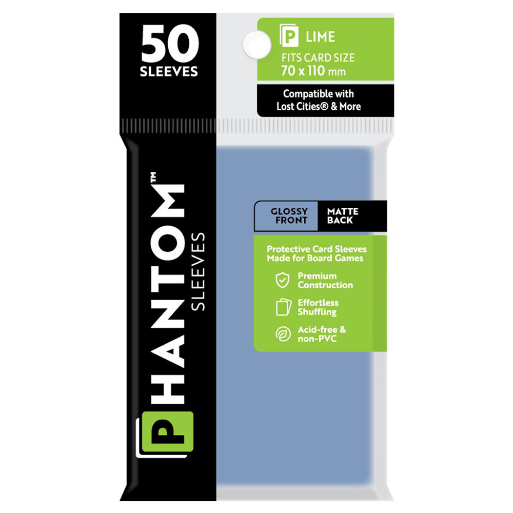 Phantom Sleeves: Lime Size 70 x 110mm - Glossy/Matte (50)