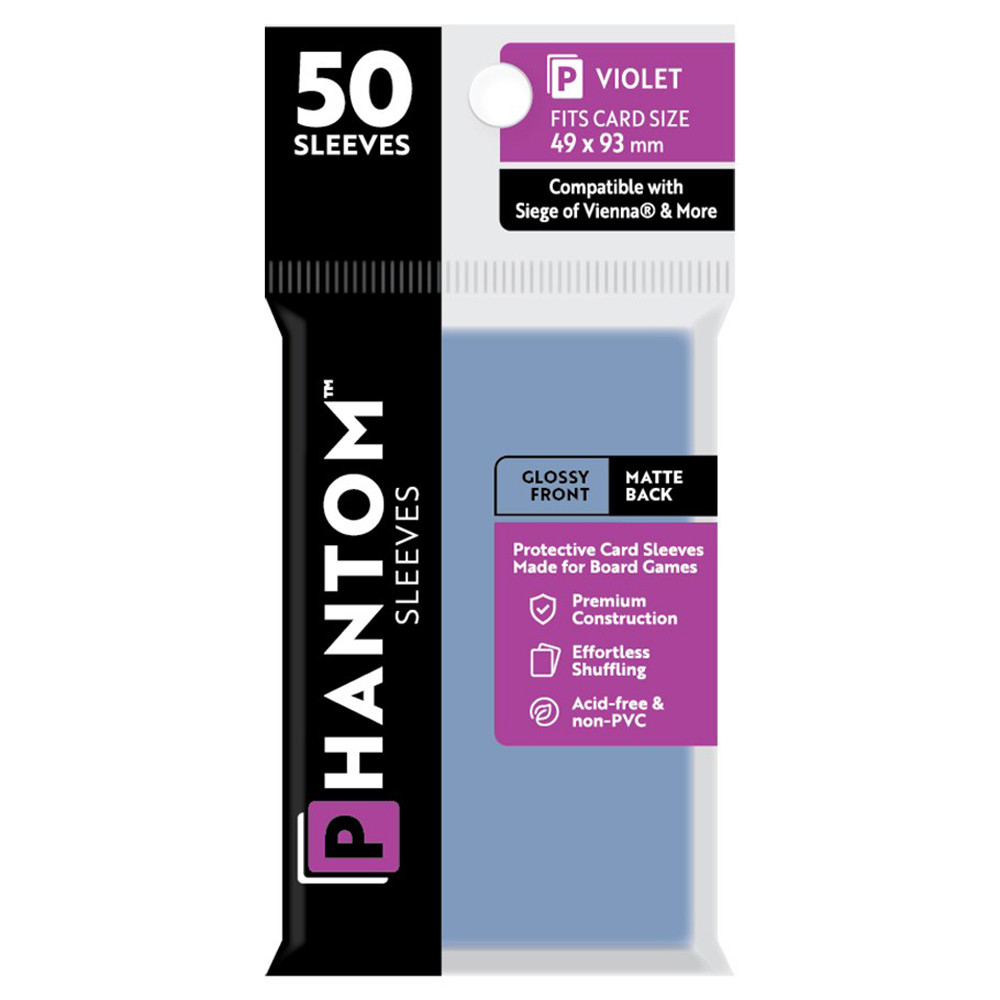 Phantom Sleeves: Violet Size 49 x 93mm - Glossy/Matte (50)