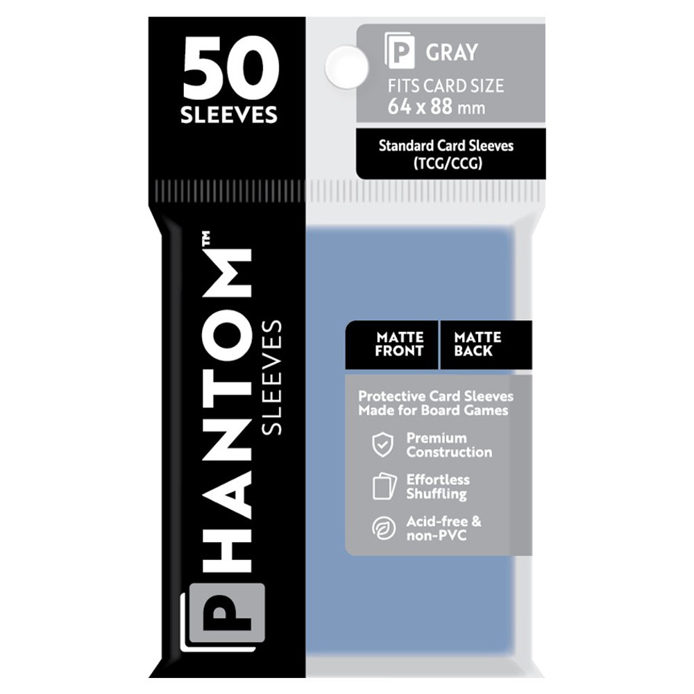 Phantom Sleeves: Gray Size 64 x 88mm - Matte/Matte (50)
