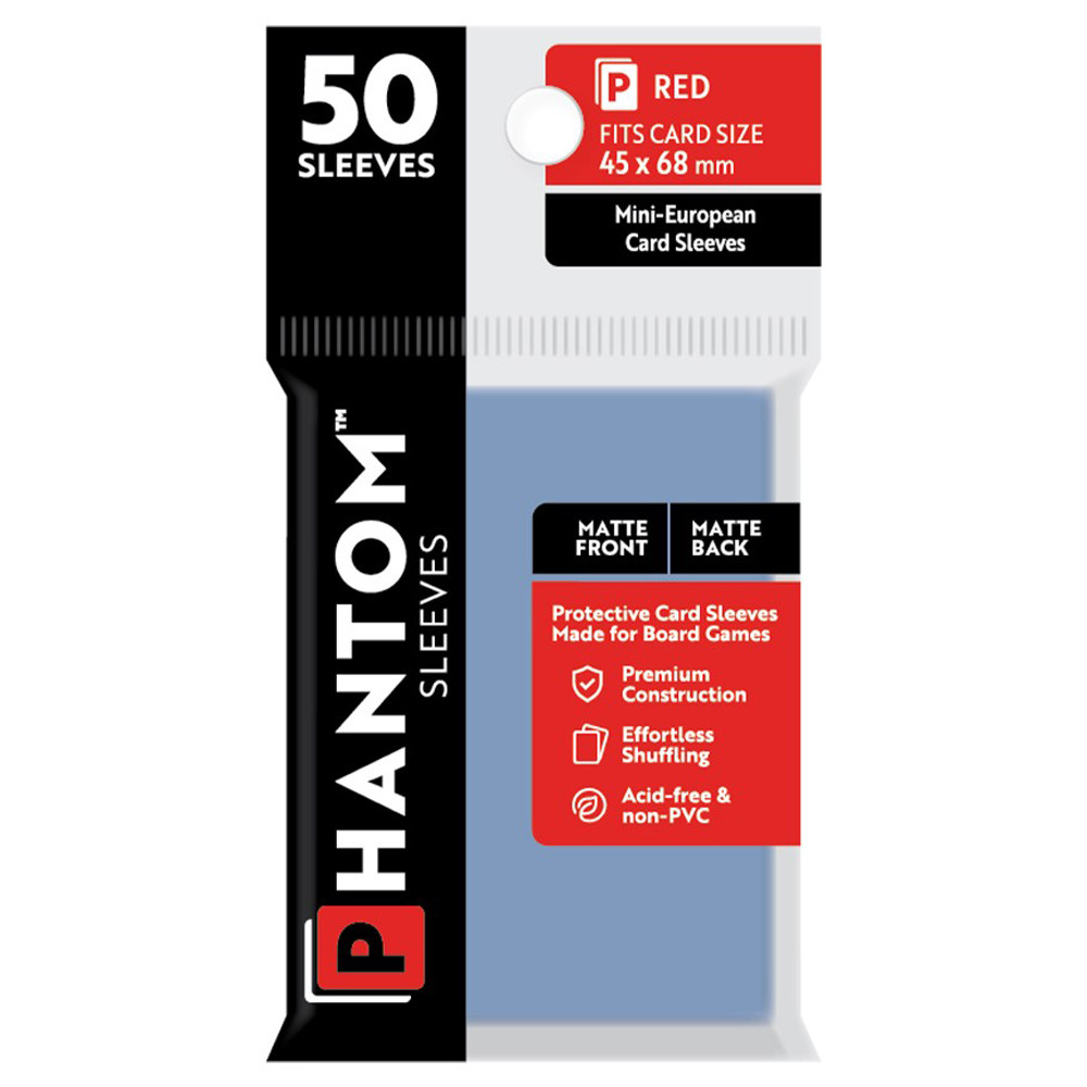 Phantom Sleeves: Red Size 45 x 68mm - Matte/Matte (50)
