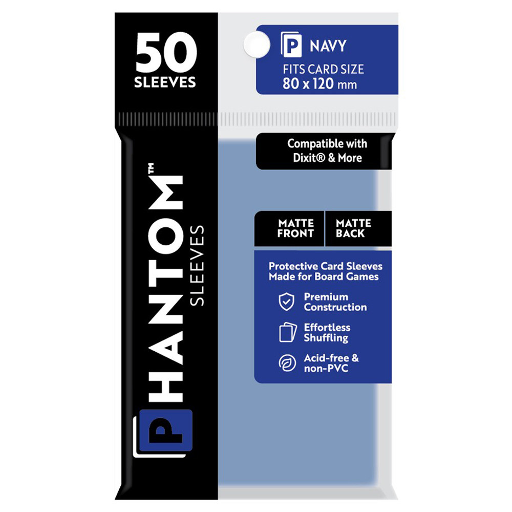 Phantom Sleeves: Navy Size 80 x 120mm - Matte/Matte (50)