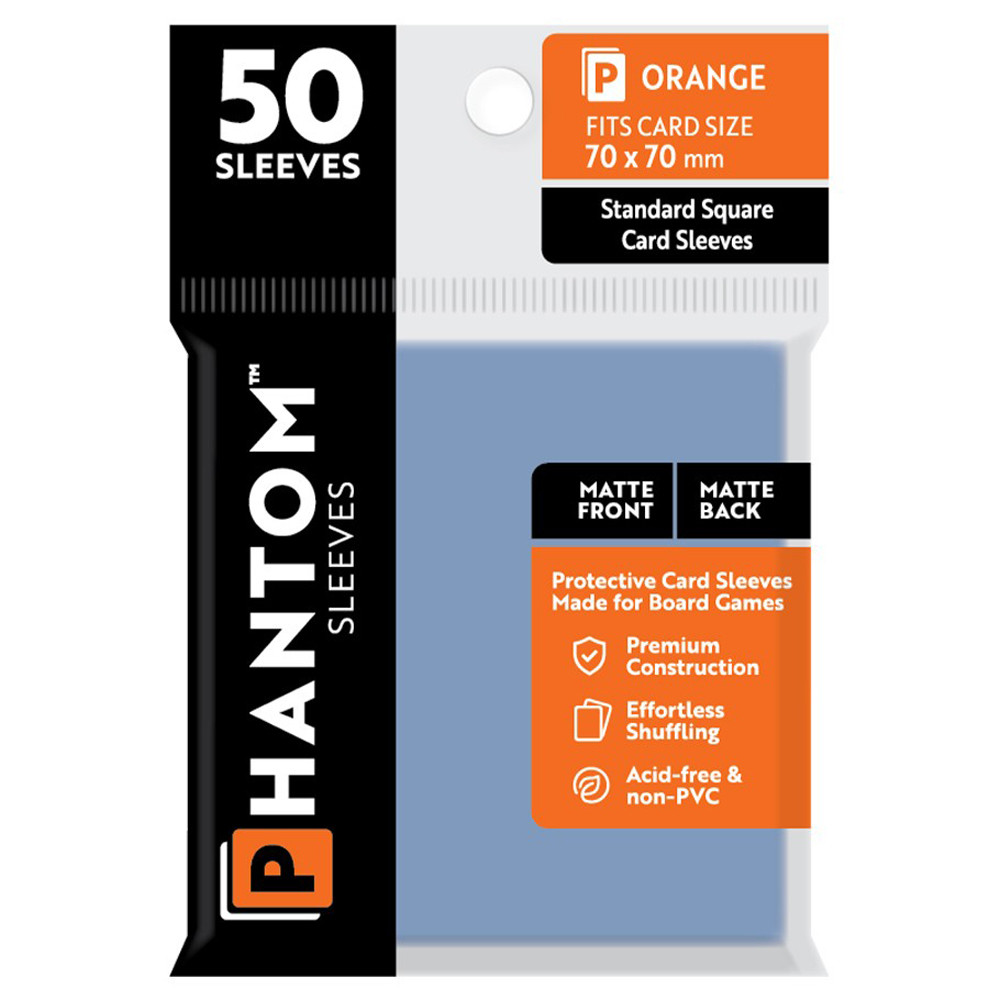 Phantom Sleeves: Orange Size 70 x 70mm - Matte/Matte (50)