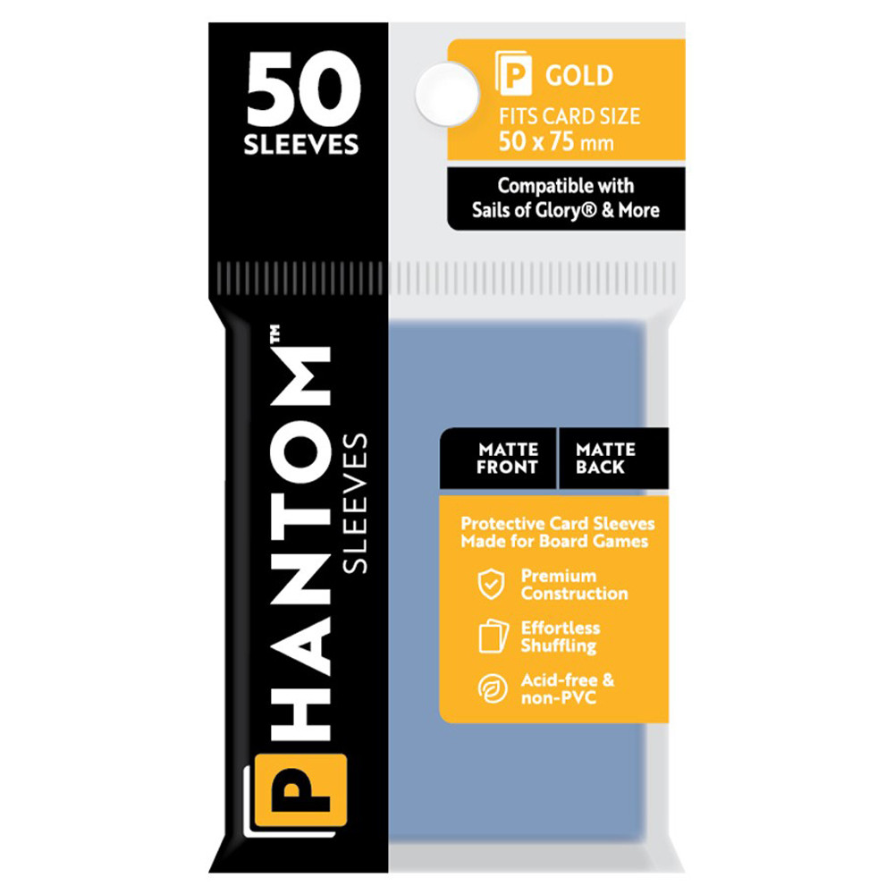 Phantom Sleeves: Gold Size 50 x 75mm - Matte/Matte (50)