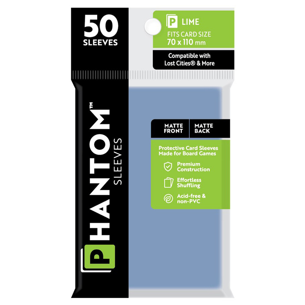 Phantom Sleeves: Lime Size 70 x 110mm - Matte/Matte (50)