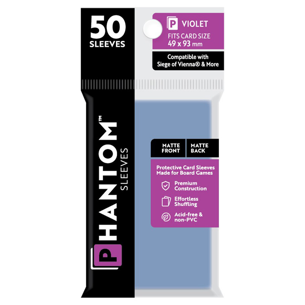 Phantom Sleeves: Violet Size 49 x 93mm - Matte/Matte (50)