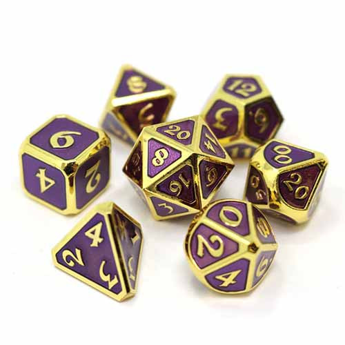 Die Hard Dice Polyhedral Set: Mythica - Gold Amethyst (7)