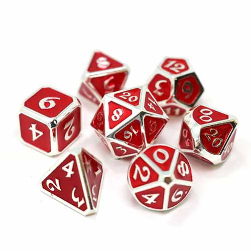 Die Hard Dice Polyhedral Set: Mythica - Platinum Ruby (7)