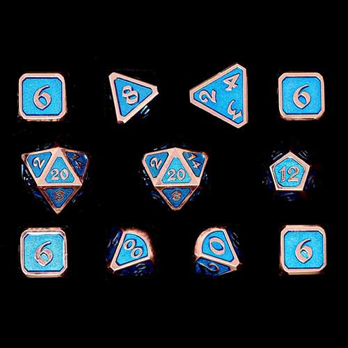Die Hard Dice Polyhedral Set: Mythica - Copper Aquamarine (11)