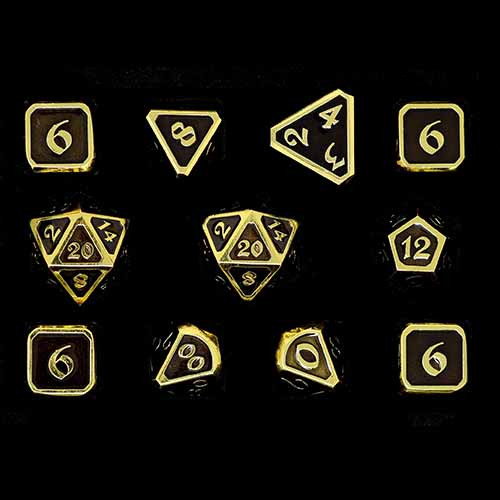 Die Hard Dice Polyhedral Set: Mythica - Gold Onyx (11)