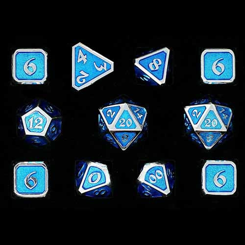 Die Hard Dice Polyhedral Set: Mythica - Platinum Aquamarine (11)
