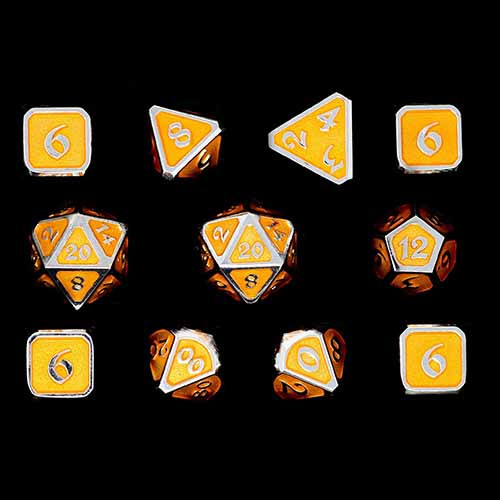 Die Hard Dice Polyhedral Set: Mythica - Platinum Citrine (11)