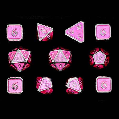 Die Hard Dice Polyhedral Set: Mythica - Platinum Pink Sapphire (11)