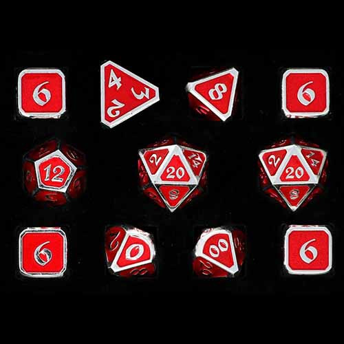 Die Hard Dice Polyhedral Set: Mythica - Platinum Ruby (11)