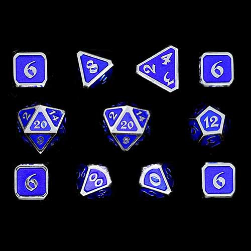 Die Hard Dice Polyhedral Set: Mythica - Platinum Sapphire (11)