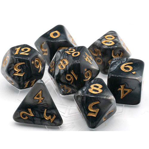 Die Hard Dice Polyhedral Set: Elessia - Shale w/ Gold (7)