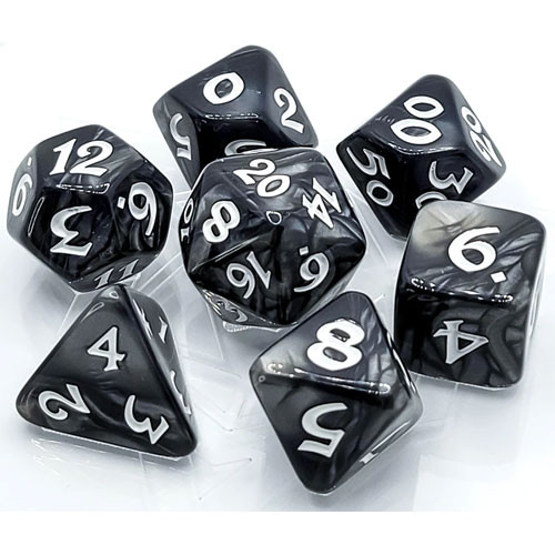 Die Hard Dice Polyhedral Set: Elessia - Shale w/ White (7)