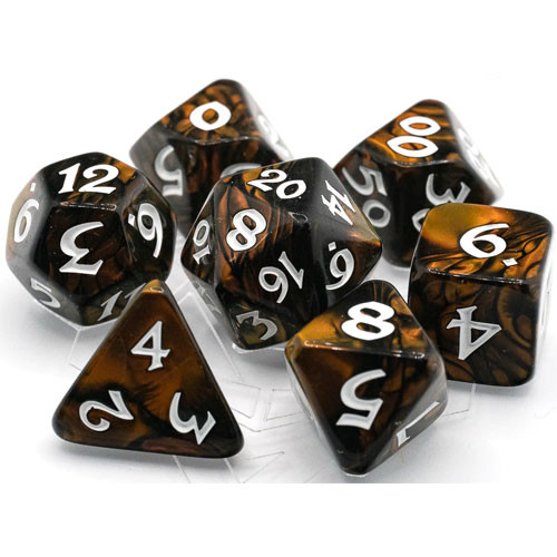 Die Hard Dice Polyhedral Set: Elessia - Changeling w/ White (7)